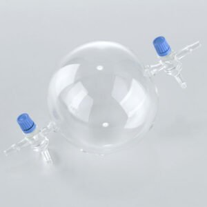 Sphere with 2 stopcocks, glass, 1 l
